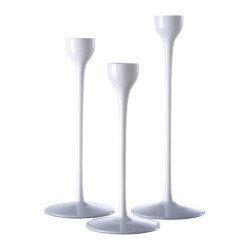  Bộ chân nến Ikea- -BLOMSTER (Candlestick, set of 3, glass, white)