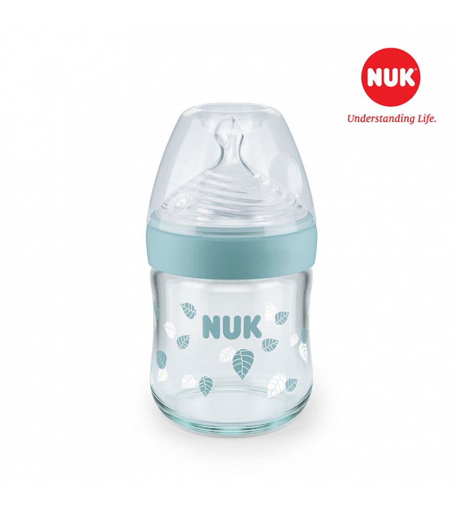 Bình sữa NUK Nature Sense thủy tinh 120ml núm ti Silicone S1 - M