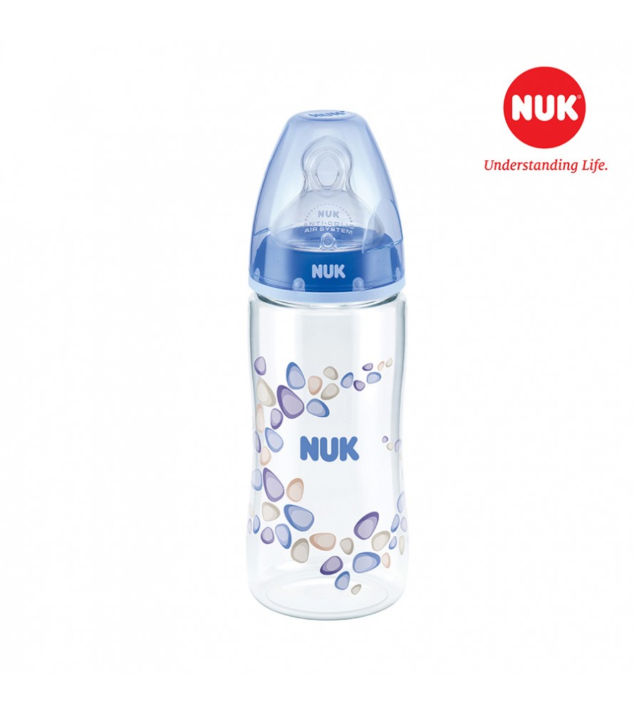 Bình sữa NUK Premium Choice nhựa PA 300ml núm ti Silicone S1 - M
